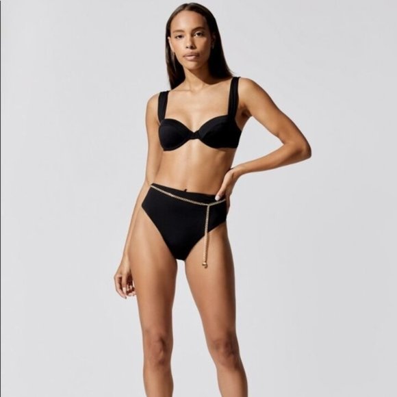 WeWoreWhat Other - WeWoreWhat // Emily Belted Black Bikini Bottom